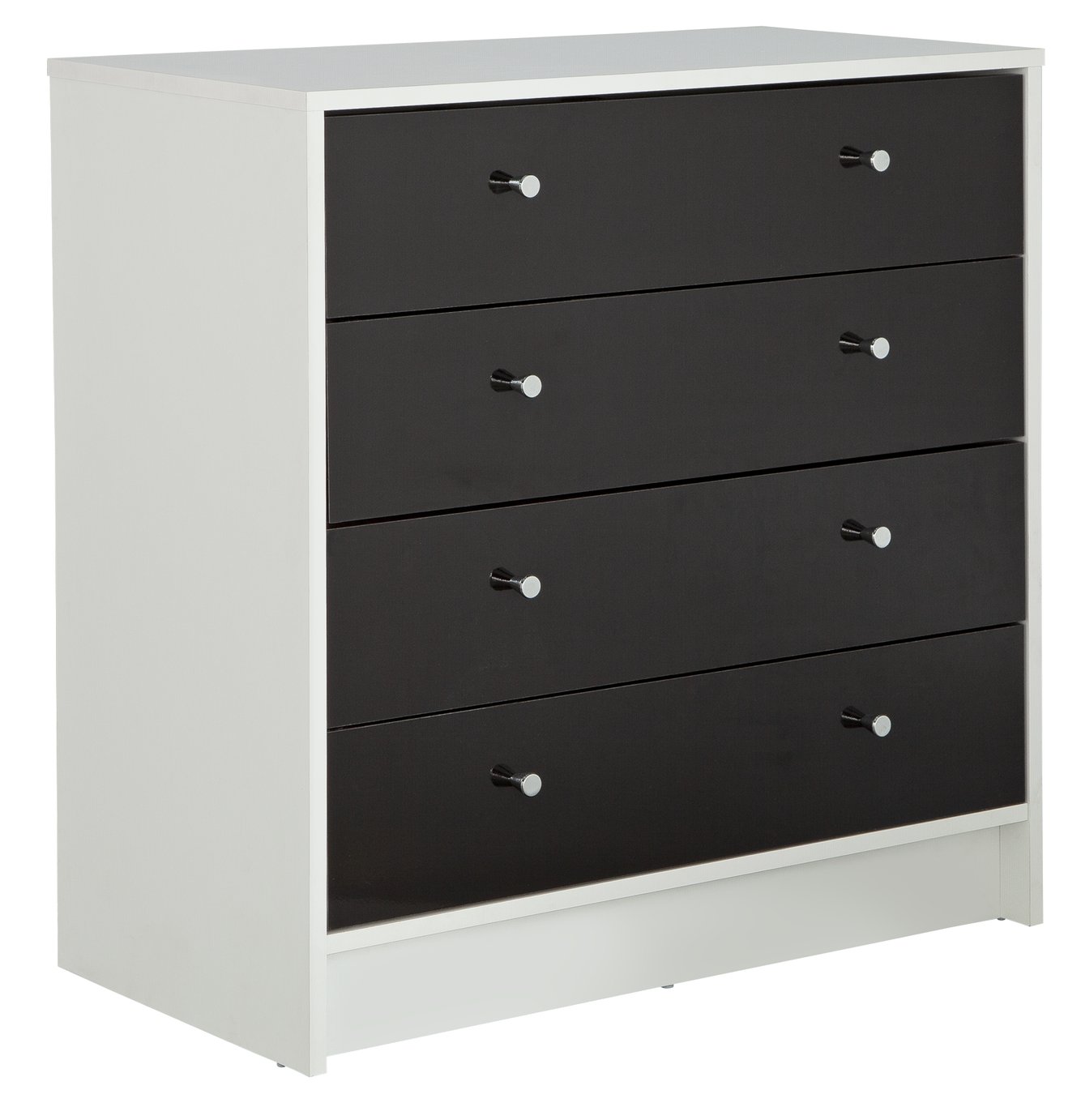 Argos Home Malibu 4 Drawer Wide Chest - Black Gloss & White