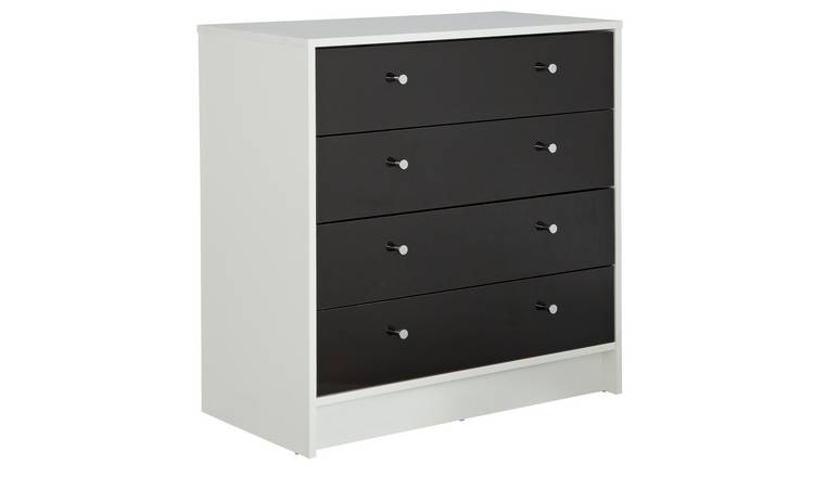 Buy Argos Home Malibu 4 Drawer Wide Chest Black Gloss White