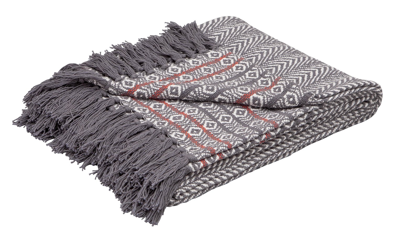 Argos Home Nomad Woven Throw - Grey