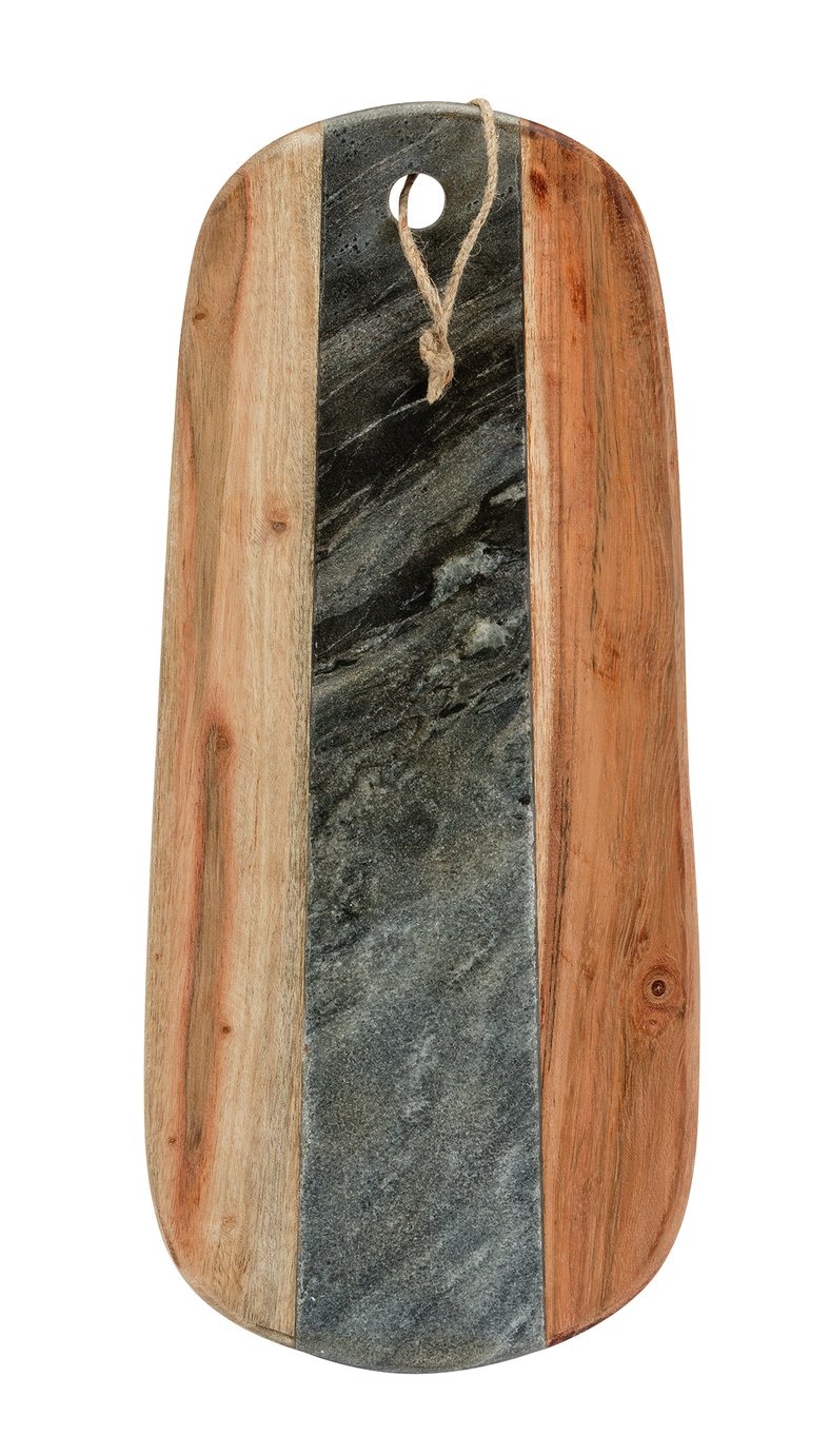 Sainsbury's Home Marble and Acacia Long Serving Board