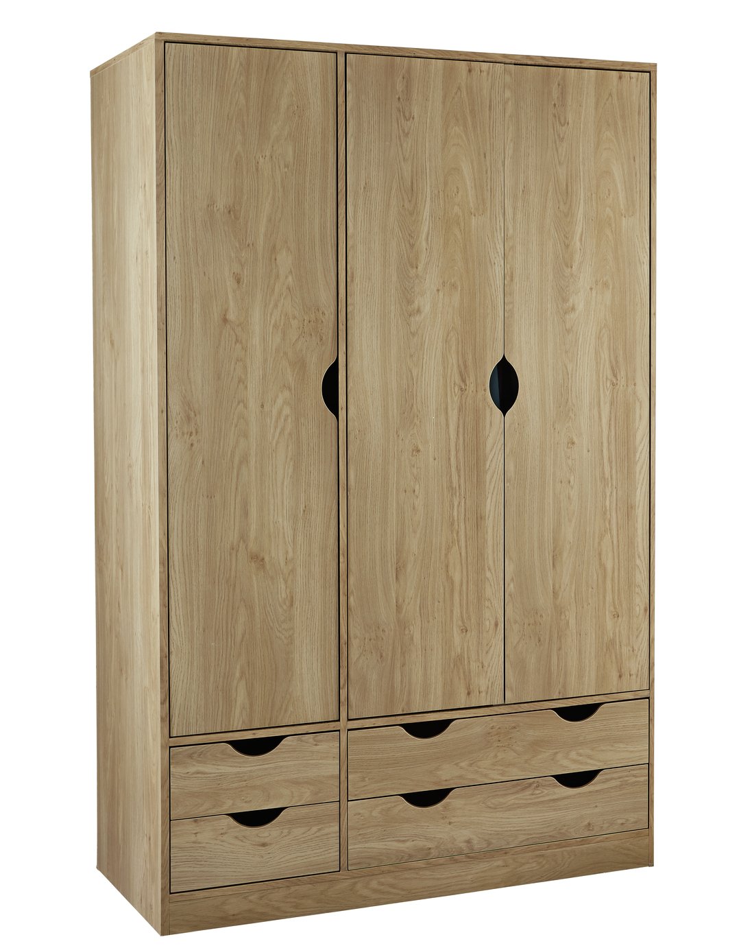 Argos Home Pagnell Oak Effect 3 Door 4 Drawer Wardrobe