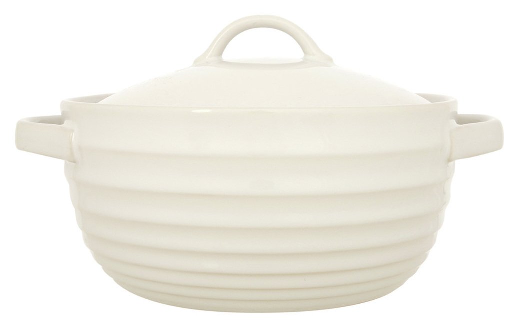 Sainsbury's Home 2.5L White Stoneware Casserole Dish