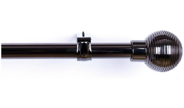 Buy Argos Home Extendable Ribbed Curtain Pole Black Nickel