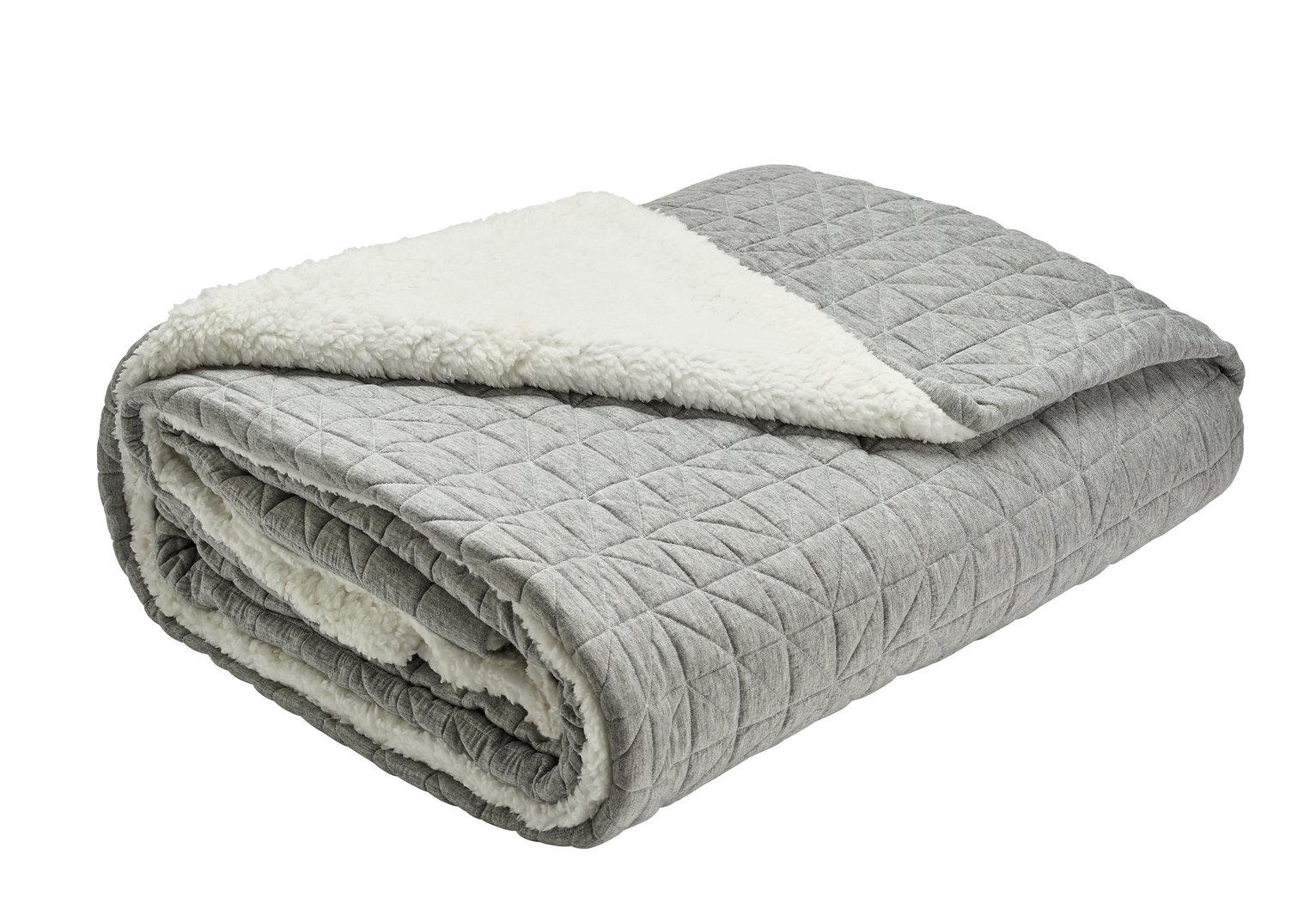 Argos Home Grey Jersey Sherpa Throw review