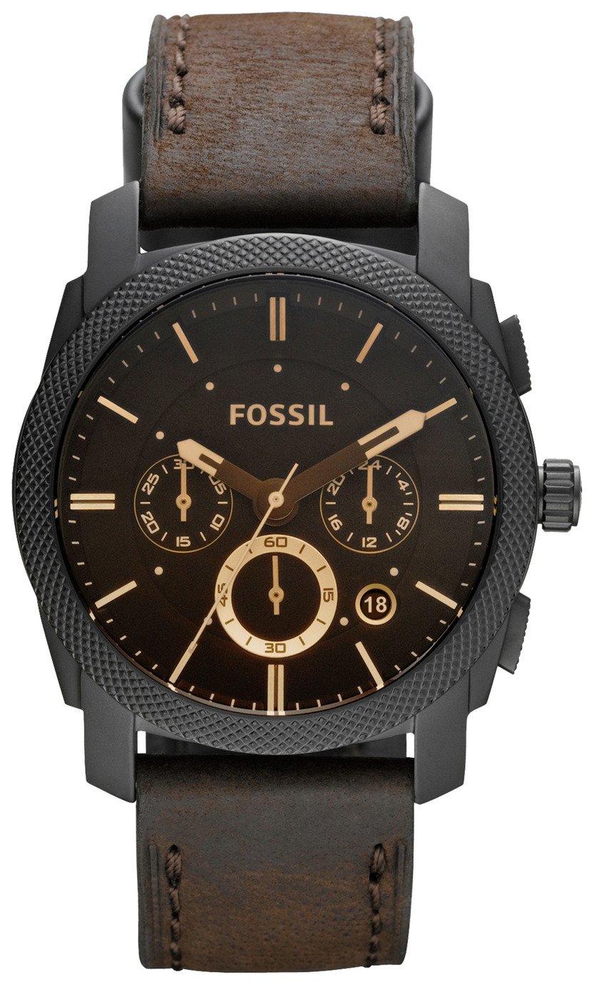 Fossil Machine Men's Brown Leather Strap Chronograph Watch review