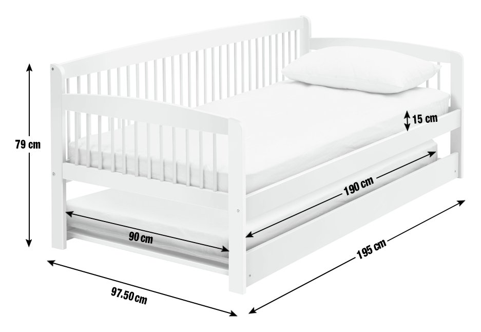 Argos Home Andover White Day Bed with Trundle & 2 Mattresses Reviews