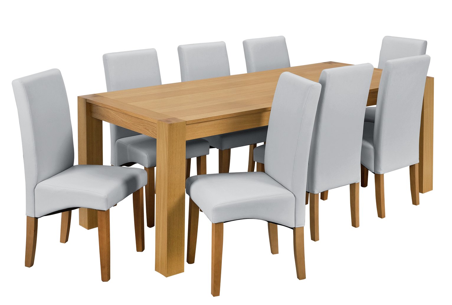 Argos Home Alston Oak Veneer Table and 8 Chairs - Grey