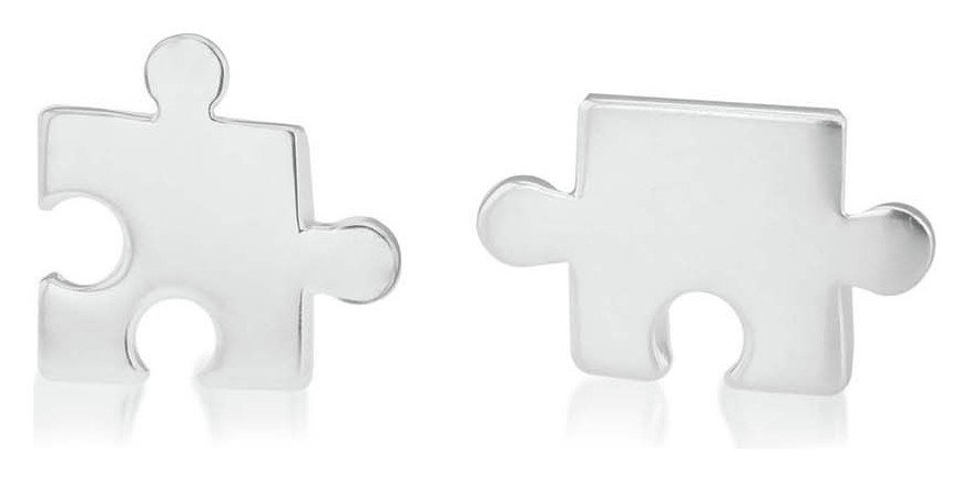 Revere Sterling Silver Jigsaw Stud Earrings