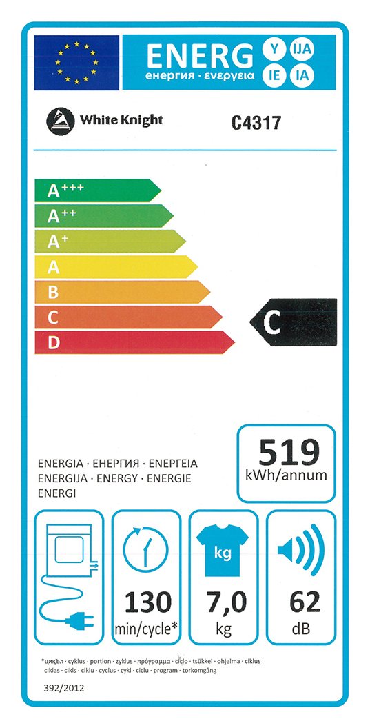 White Knight C4317 7KG Integrated Vented Tumble Dryer White Reviews