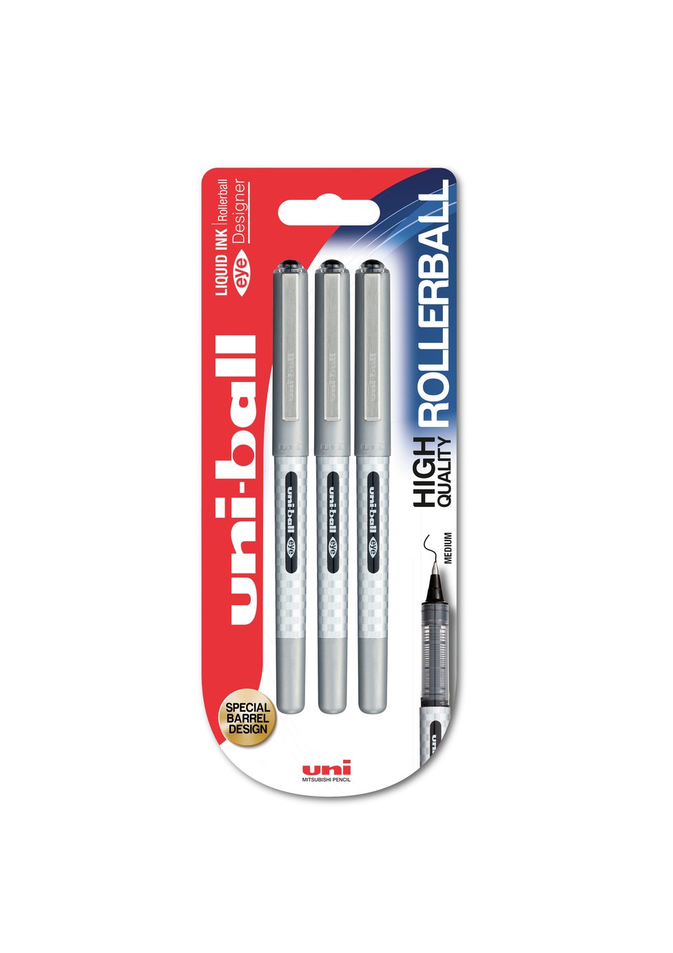 Uni-ball Eye Designer Pen 157D 3 Pack - Black