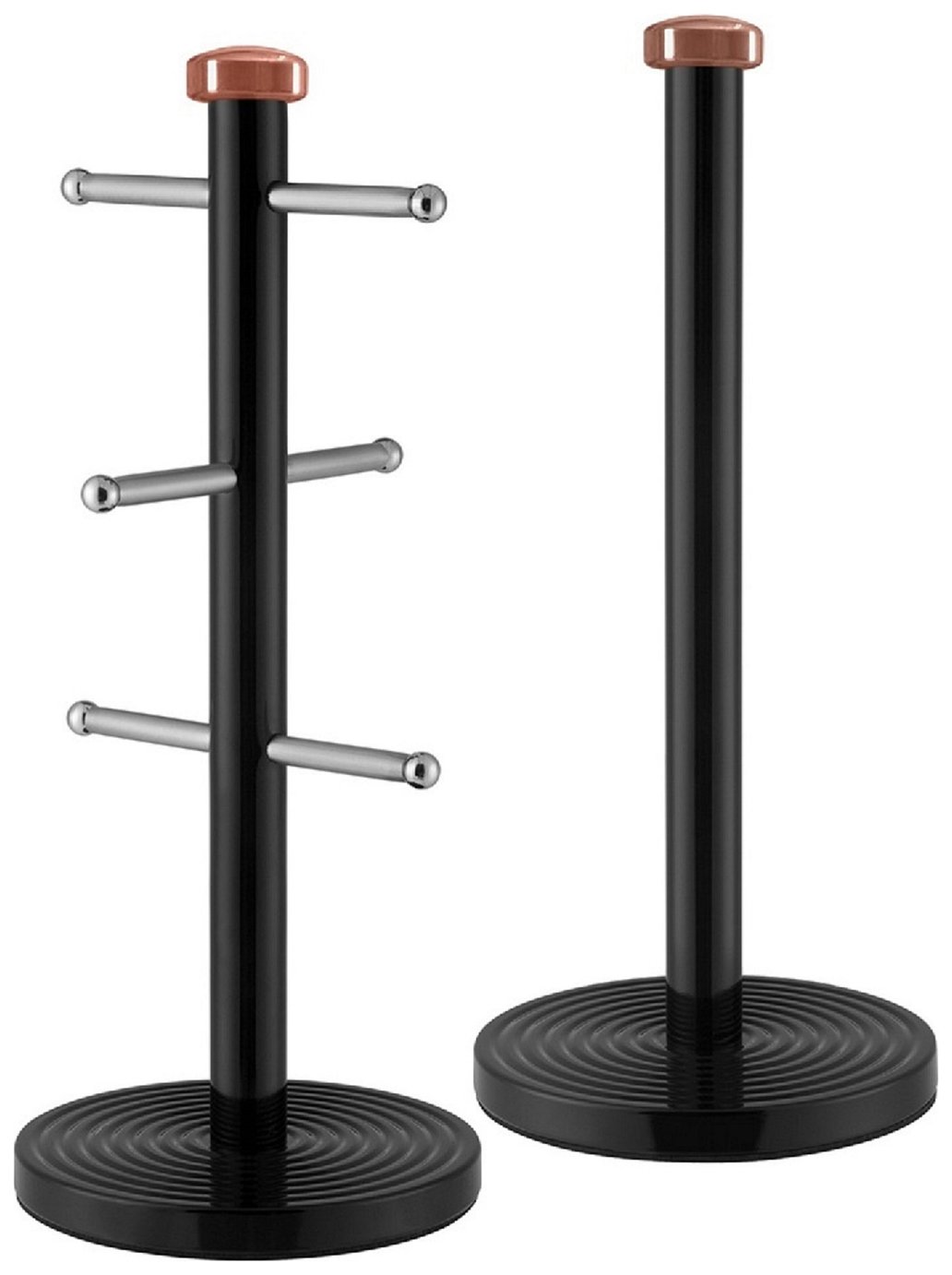 Tower Linear Towel Pole and Mug Tree - Rose Gold and Black