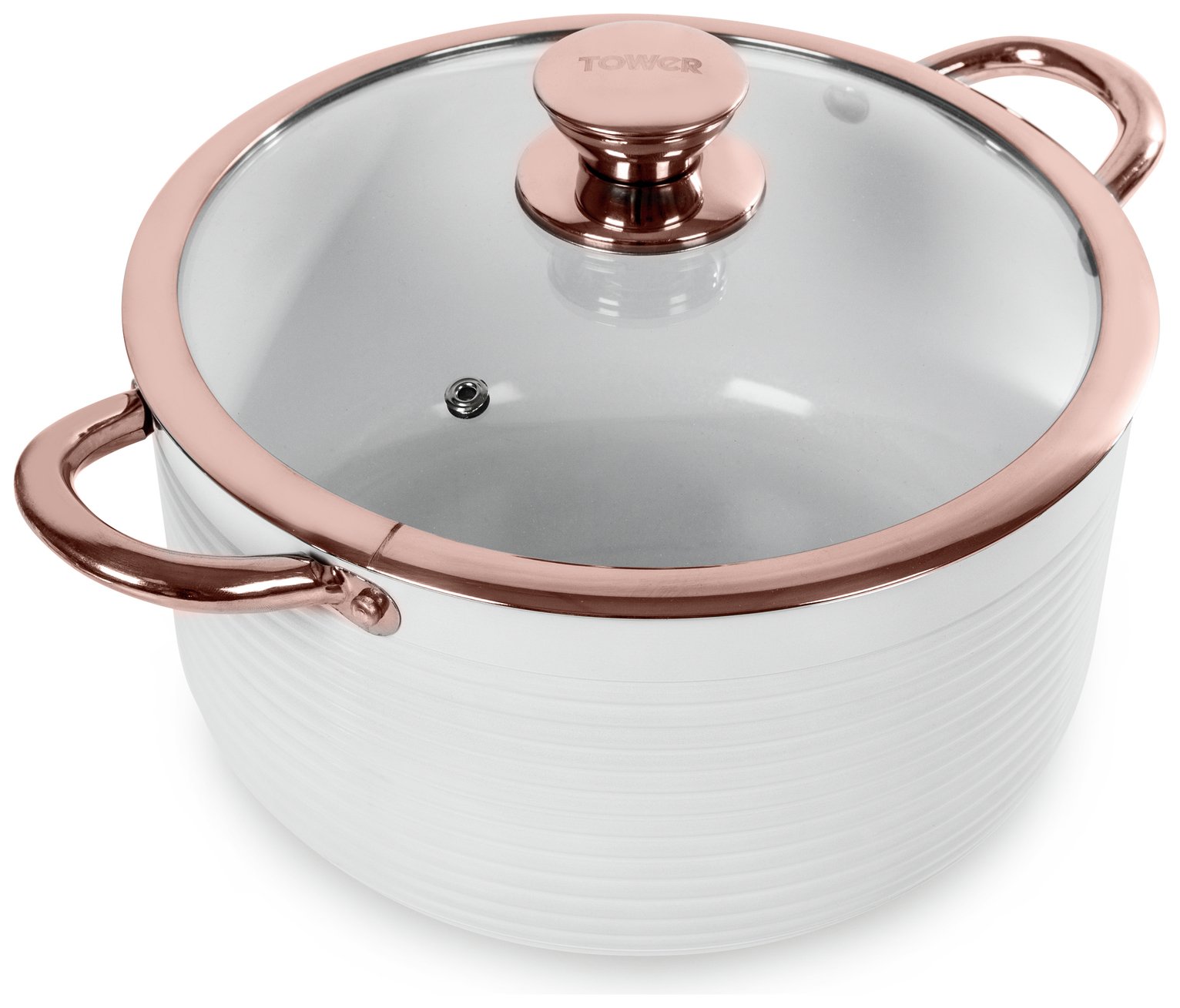 Tower Linear 24cm Casserole Dish - Rose Gold