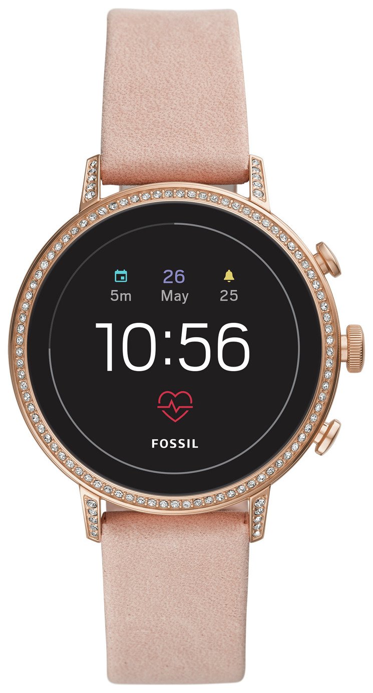 Fossil Venture Gen 4 HR Smart Watch - Rose Gold Silicone