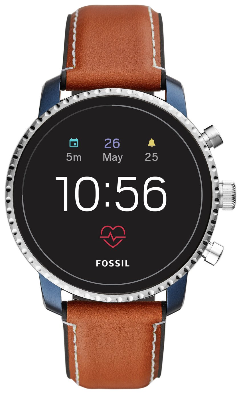 Fossil Explorist Gen 4 HR Smart Watch - Brown Leather