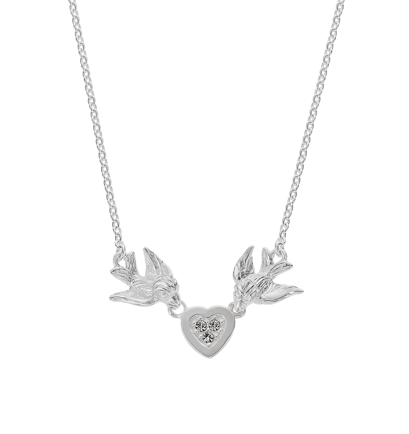 Disney Sterling Silver Cinderella Bird Necklace