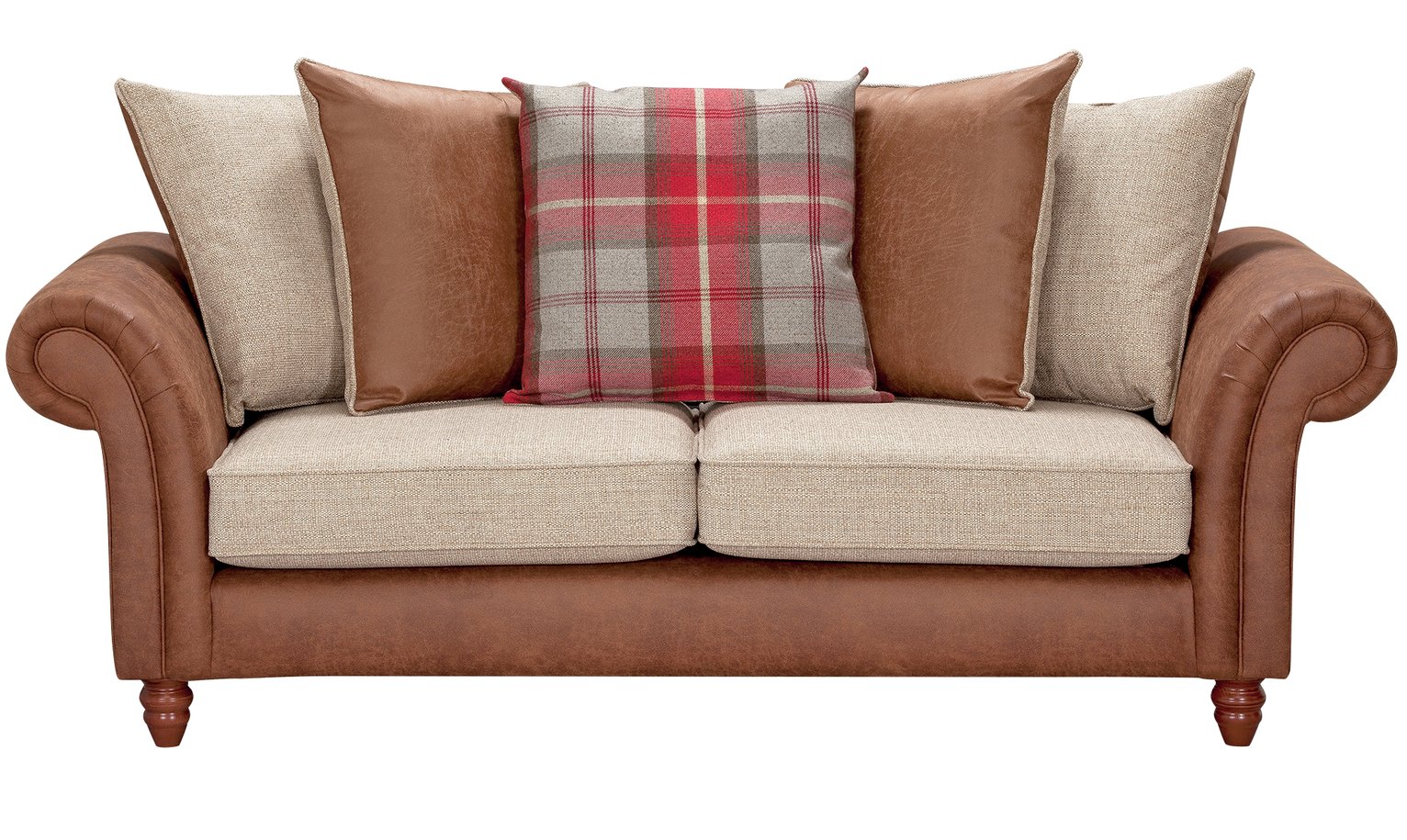 Argos Home Winter Windsor 3 Seater Fabric Sofa - Red