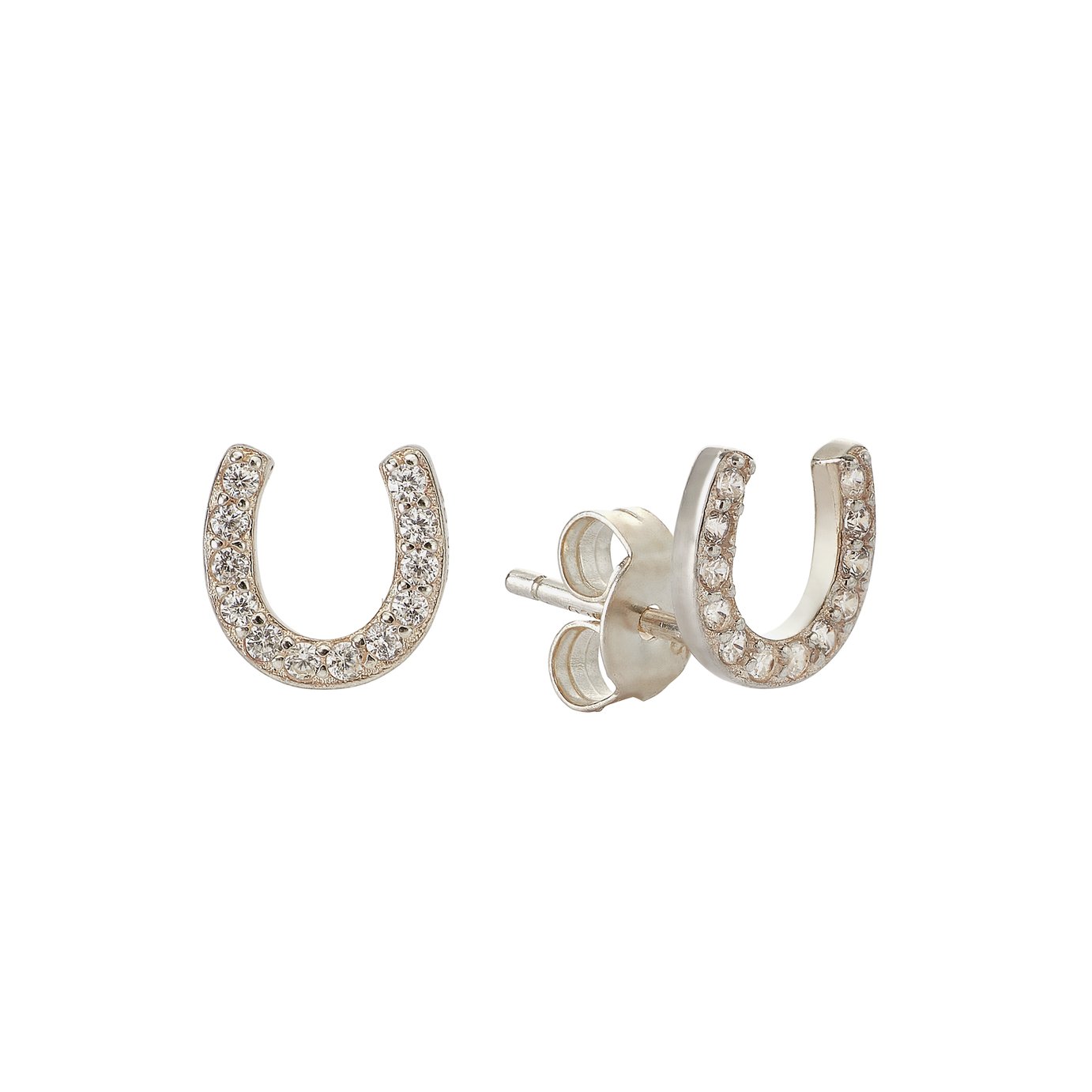 Revere Sterling Silver CZ Horseshoe Stud Earrings Review