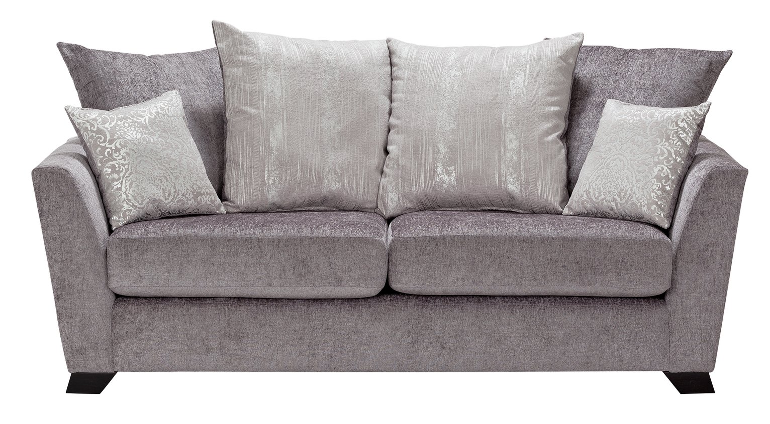 Argos Home Vivienne 3 Seater Fabric Sofa - Silver