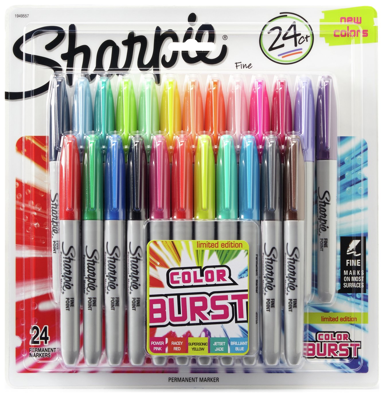 Sharpie Fine Colour Burst Pens - 24 Pack