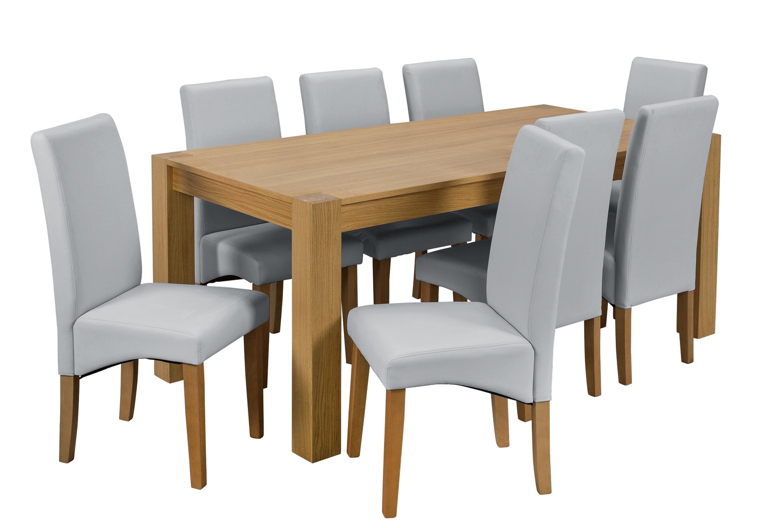 Argos Home Alston Oak Veneer Table and 8 Chairs - Grey