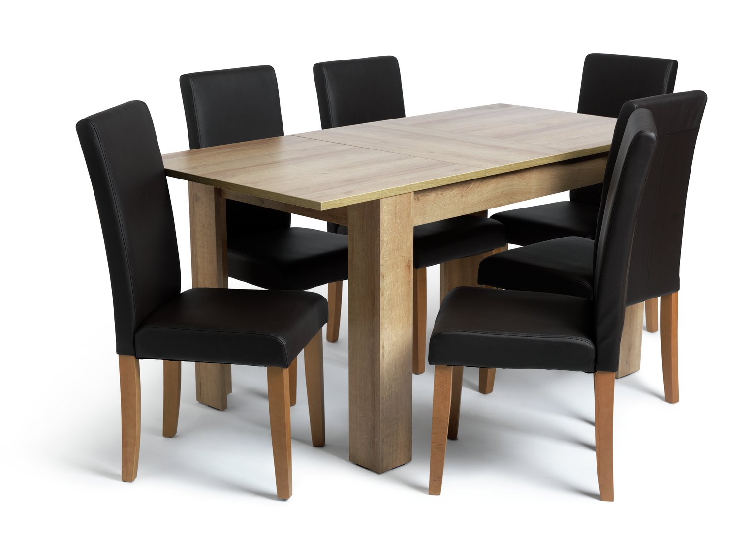 Argos Home Miami Extending Table & 6 Chocolate Chairs