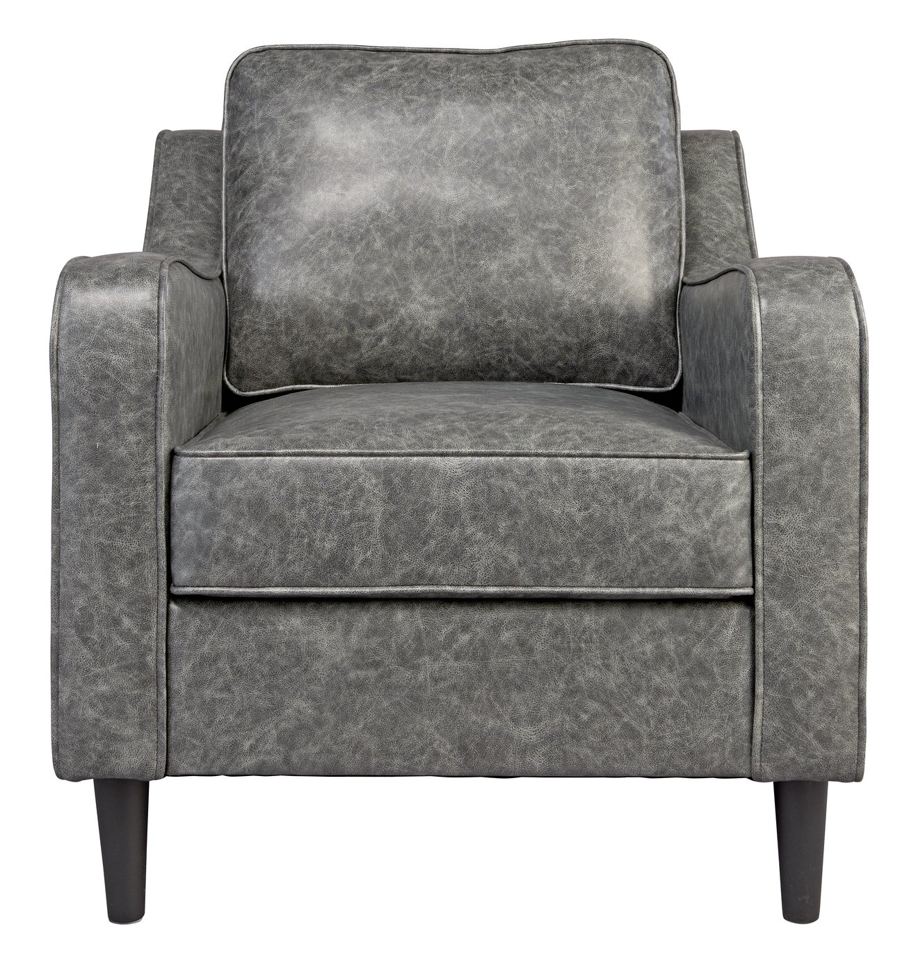 Argos Home Dorian Leather Effect Chair - Grey