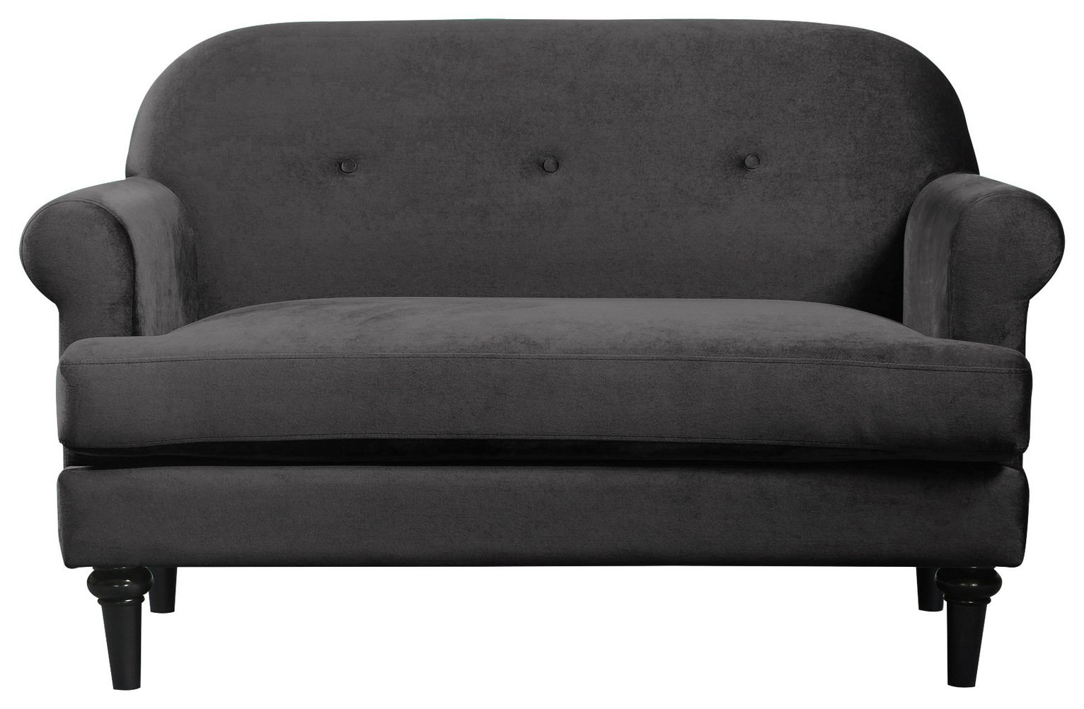 Argos Home Whitney 2 Seater Velvet Sofa - Charcoal