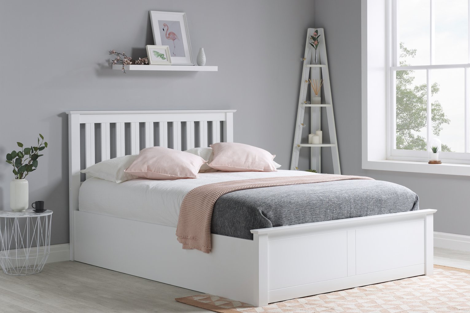 Birlea Phoenix Small Double Ottoman Bed Frame - White