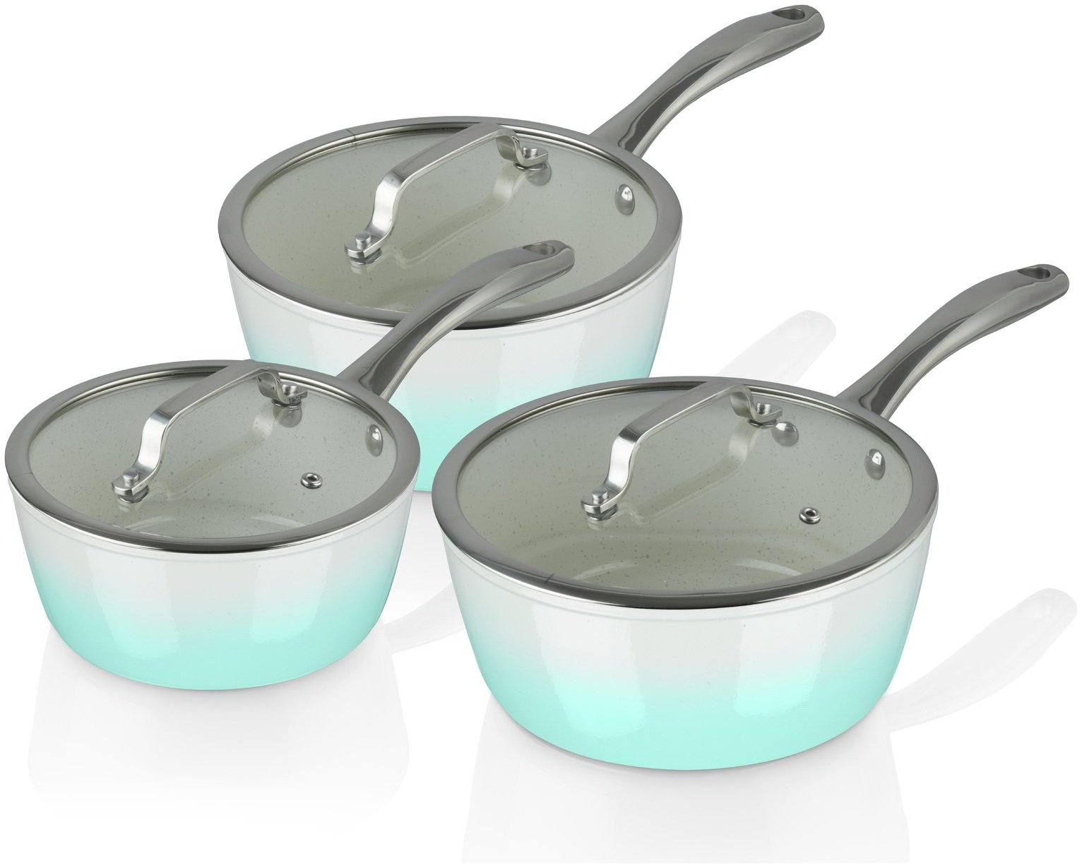 Fearne by Swan 3 Piece Forged Enamel Pan Set - Blue