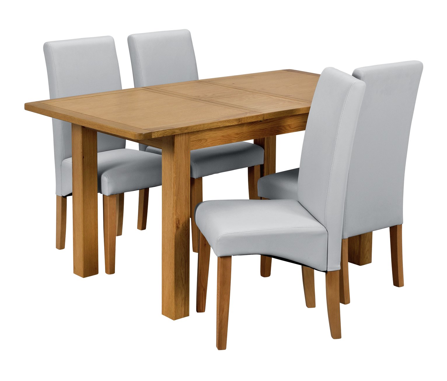 Argos Home Ashwell Extendable Table and 4 Chairs - Grey