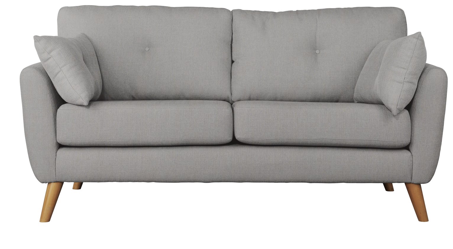 Argos Home Kari 3 Seater Fabric Sofa - Light Grey