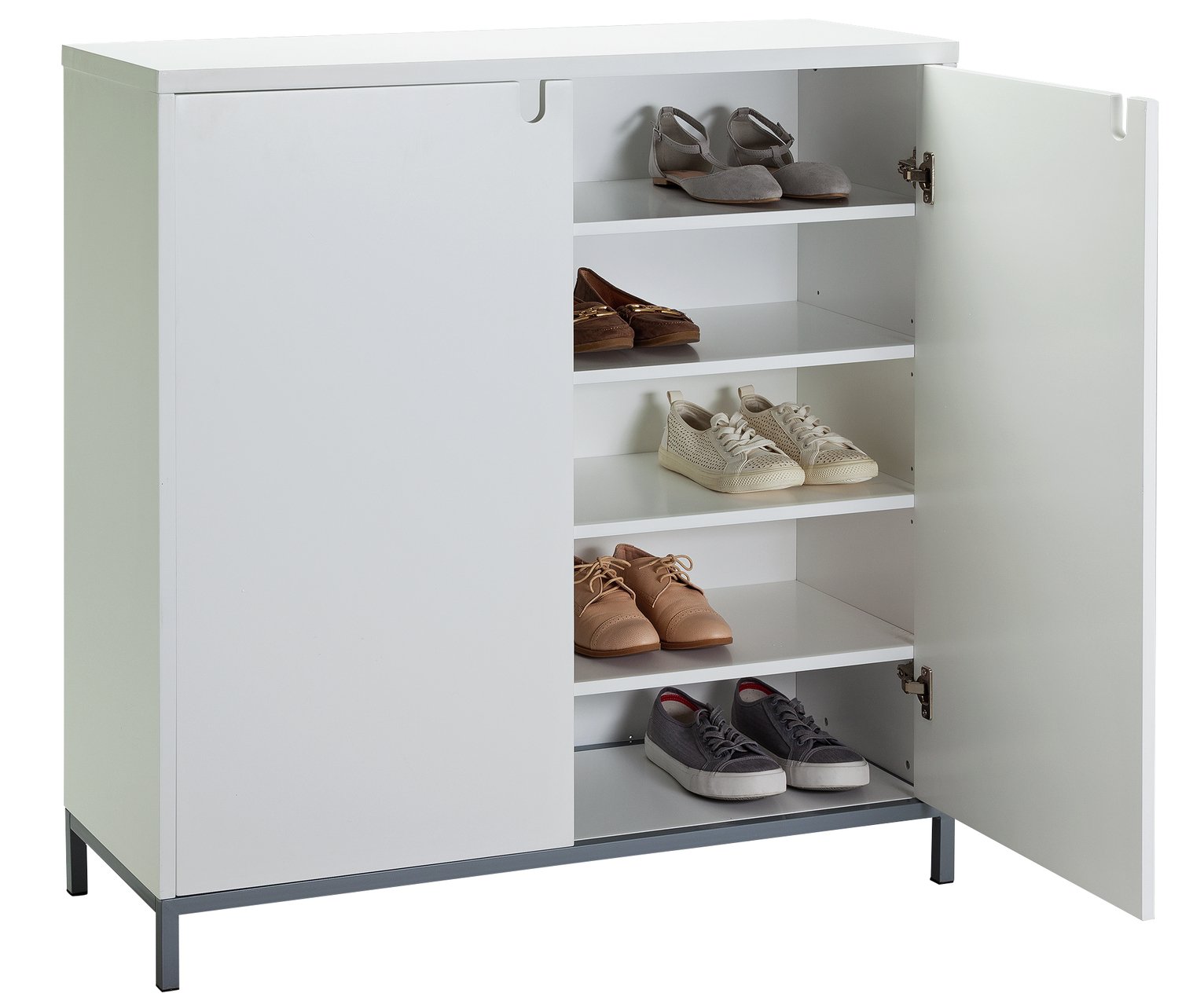 large white shoe cabinet