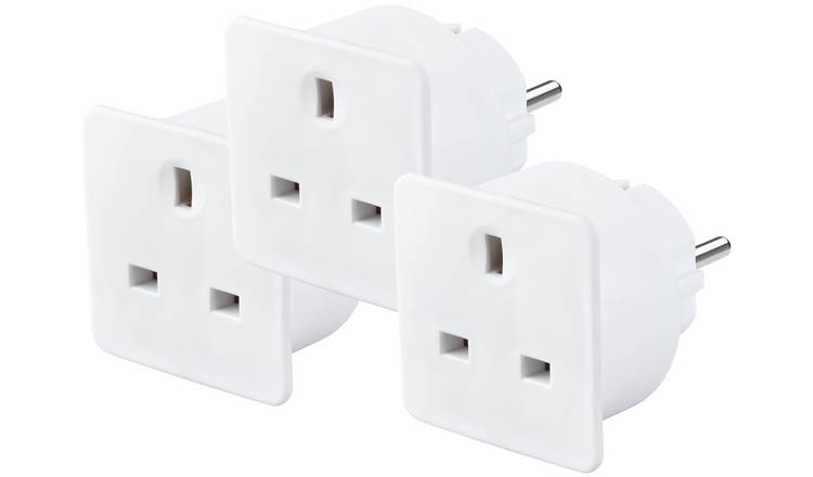 Buy Masterplug UK to Europe Travel Adaptor - 3 Pack, Travel adaptors