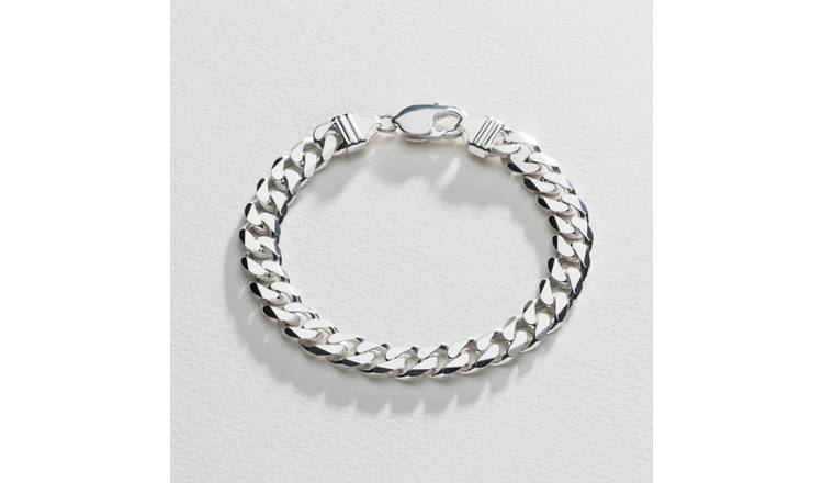 Buy Revere Sterling Silver Solid Curb Bracelet | Mens bracelets | Argos