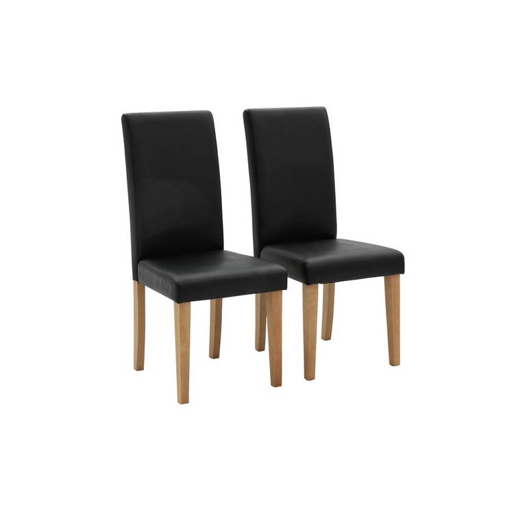 Argos Home Pair of Midback Dining Chairs - Black 0