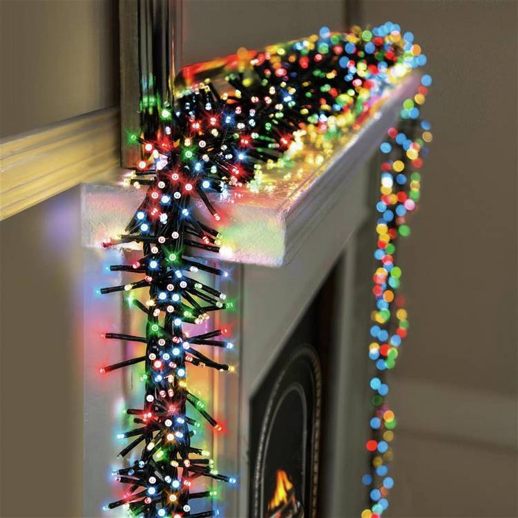 Premier Decorations 480 Colour LED Christmas Cluster Lights 0