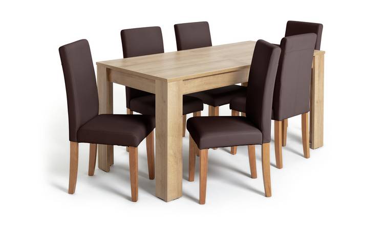 Argos oak 2025 table and chairs