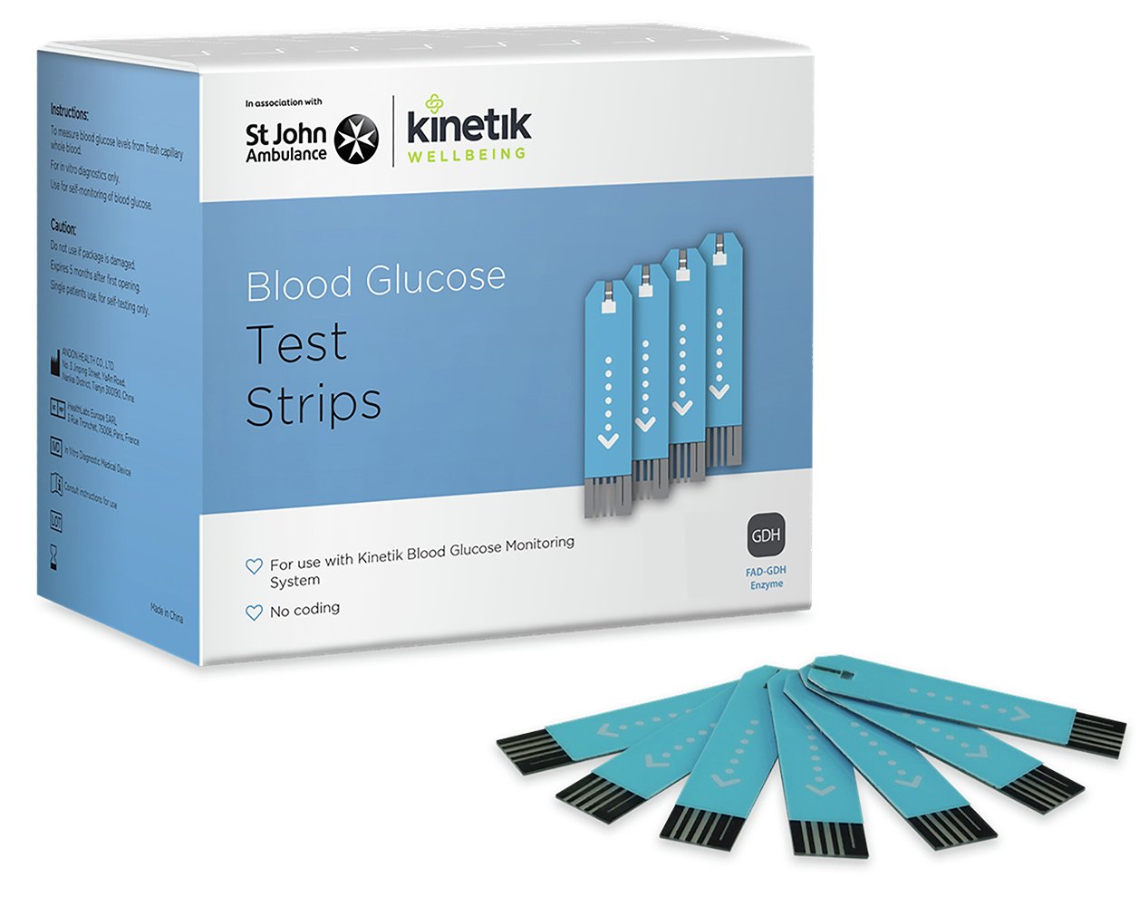 Kinetik Wellbeing Blood Glucose Test Strips (100) - EGS2003