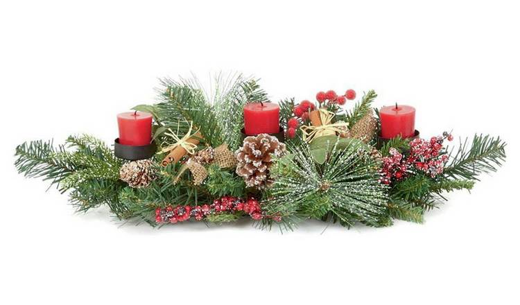 Premier Decorations Christmas Candle Centre Piece Decoration