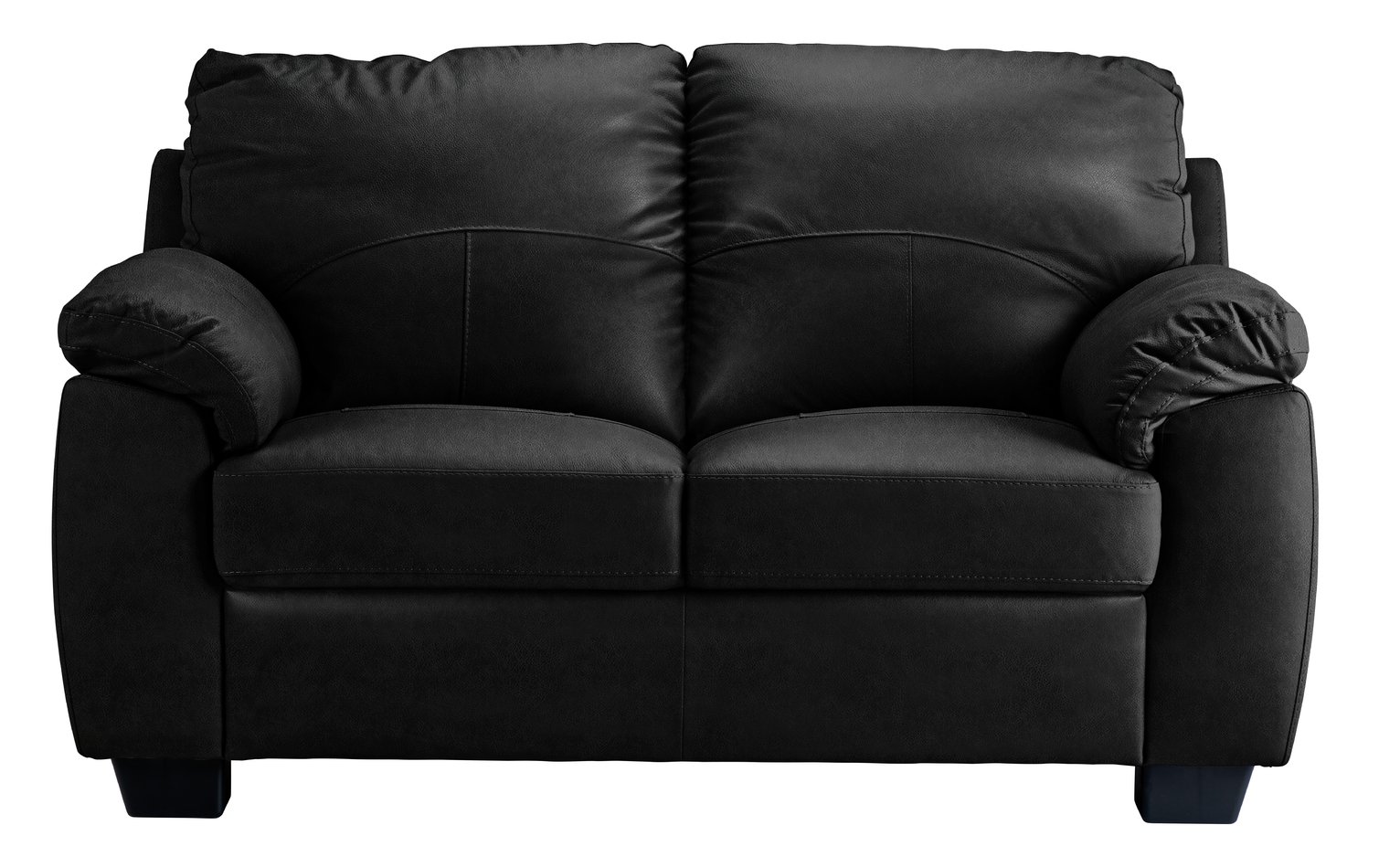 Argos Home Logan 2 Seater Bonded Leather Sofa - Black