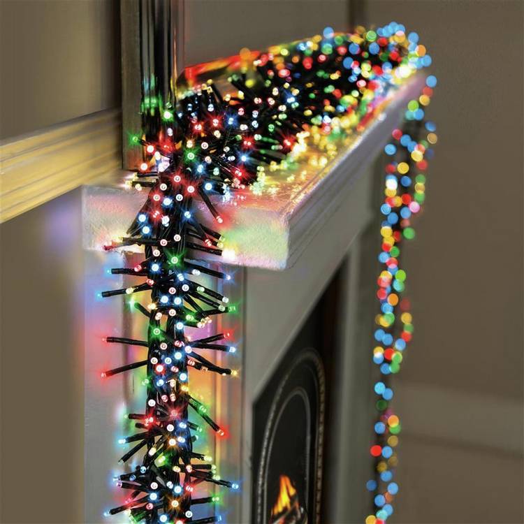 Premier Decorations 960 Colour LED Christmas Cluster Lights 0