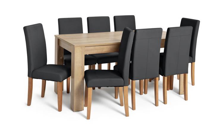 Buy Argos Home Miami XL Extending Table 8 Black Chairs