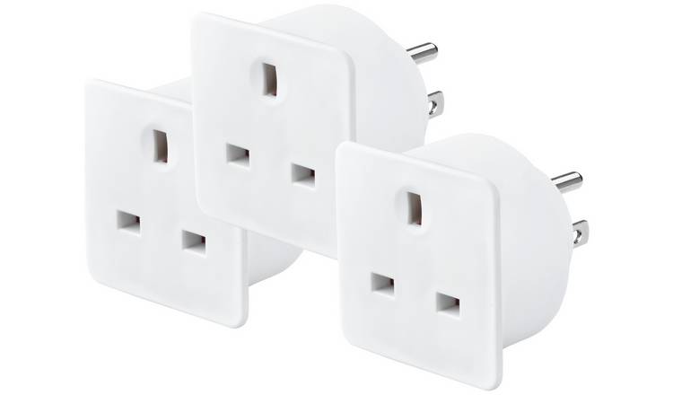 4 Pack] UK to EU European US America Canada 2 Pin Travel Adaptor Plug  Converter