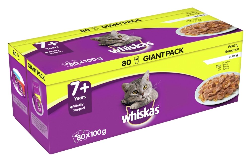 Whiskas 7+ Wet Cat Food Pouches Poultry in Jelly 80 Pouches Reviews