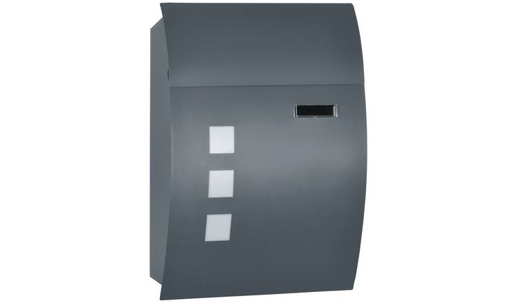 HOMCOM Weatherproof Wall Mounted Letter Box with Keys – Anthracite Grey