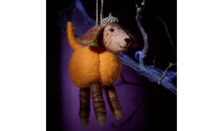 Argos Home Dog In Pumpkin Felt Ornament