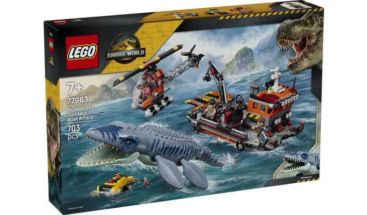 LEGO Jurassic World Mosasaurus Dinosaur Boat Attack Toy 77983 PREORDER