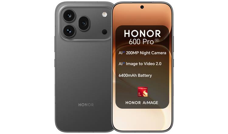 SIM Free HONOR 600 Pro 5G 512GB AI Mobile Phone - Black