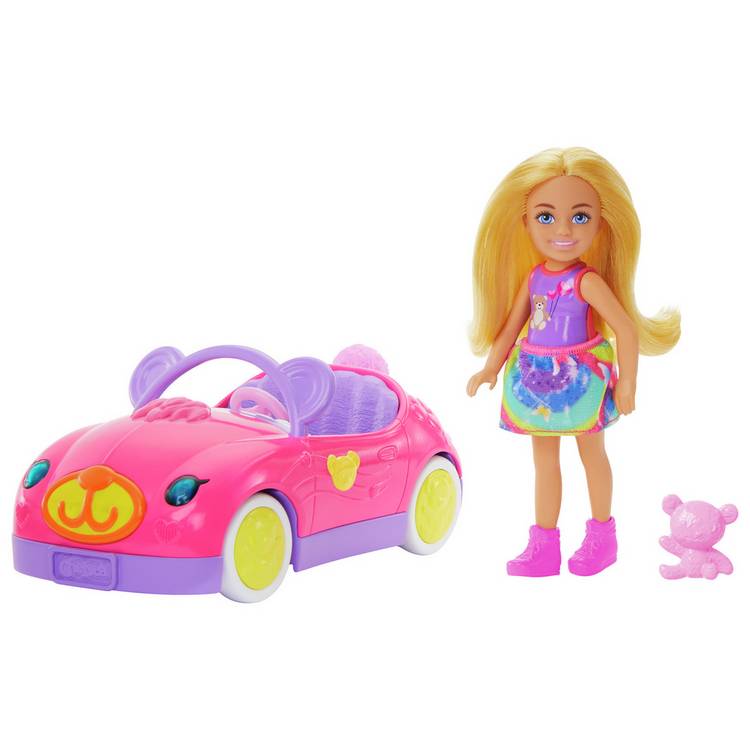 Barbie Chelsea Vehicle Set with Small Doll, Car & Teddy 0