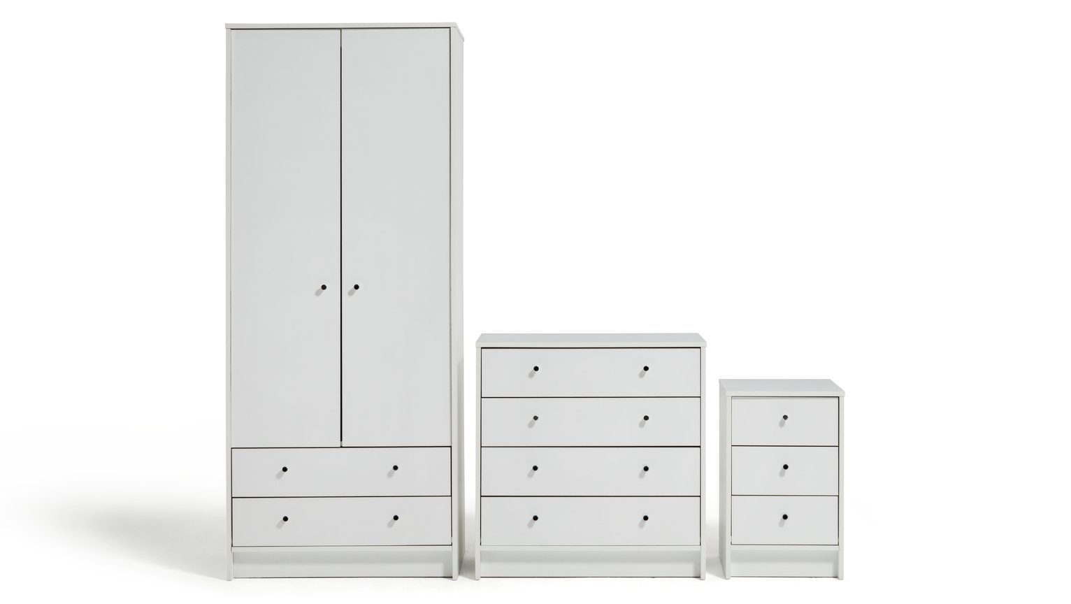 Argos Home Malibu 3 Piece 2 Door Wardrobe Set - White